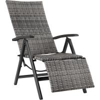 Respaldo Ajustable y Reposapiés, Silla Conjunto Jardín Exterior, Muebles Jardín Exterior Resistentes a Intemperie, Reposabrazos en Madera - marrón - details 8