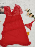 Guiruo-ropa interior ligera de lujo para mujer, hilo ligero de plumas, falda para dormir con correa de viento, conjunto de uniforme de bata exterior - details 11