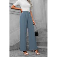 Pantalones de oficina de moda para mujer de cintura alta y pierna ancha 2025 en algodón original. - details 14