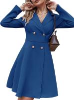 Chaqueta cortavientos de manga larga con doble botonadura de Color sólido para mujer, chaqueta ajustada a la moda, primavera 2025 - details 3