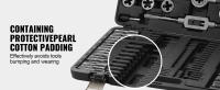 SucceBuy Juego de troqueles y grifos Herramientas de roscado de acero con rodamientos M2-M18 métricos de 110 piezas con accesorios completos y estuche de almacenamiento - details 3