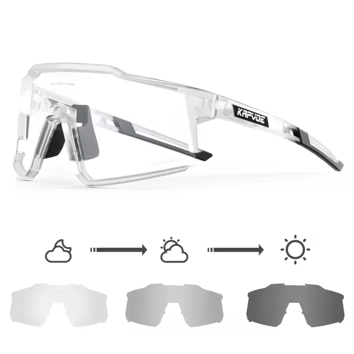 gafas de sol fotocromáticas rojas para ciclismo, lentes deportivas para bicicleta de montaña - 1