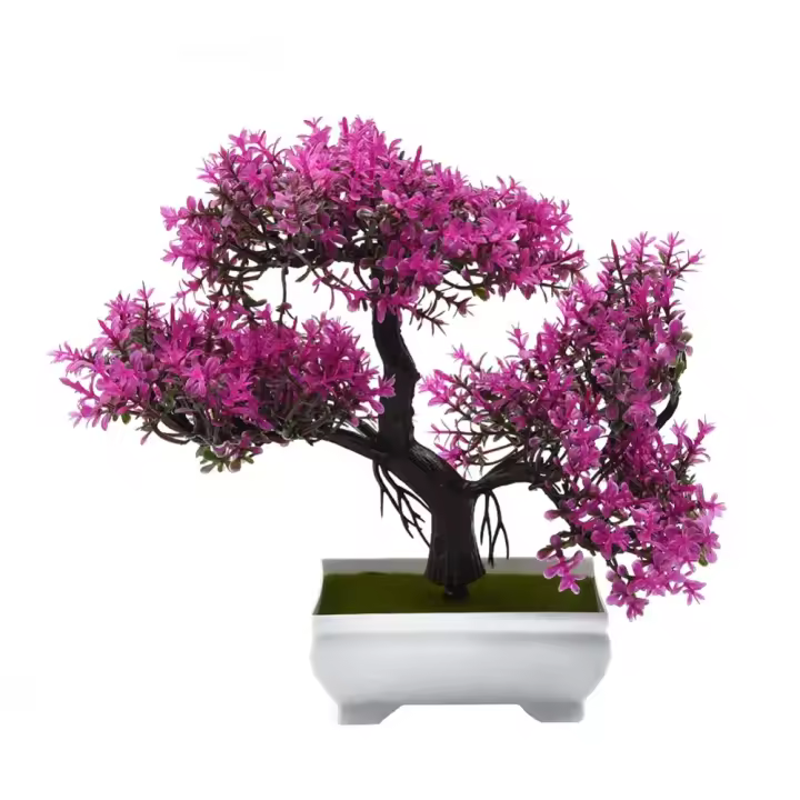 Bonsái de plantas artificiales, árbol pequeño, maceta, plantas falsas, flores, adornos en maceta para el hogar, mesa, Hotel, jardín, decoración de oficina - 1