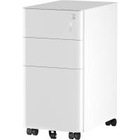 Archivador de Oficina de Metal con 3 Cajones Mueble de Oficina Portátil con Ruedas Blanco - details 0