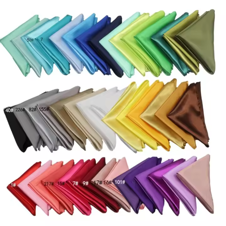 Servilletas de mesa cuadradas de satén, pañuelo para bodas, fiestas, eventos, hoteles y restaurantes, suministros de decoración, 35x35cm, 10 Uds. - 1