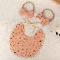 Juego de Baberos de Flor para Bebé 3Pcs Diademas con Lazos Pañuelo de Alimentación de Doble Lado - details 5