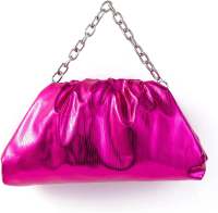 Bolso Cruzado de Dumpling Brillante Bolso de Noche de Nubes con Correa de Cadena - details 7