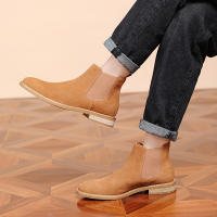 Nuevas botas Chelsea, botines cortos de piel abatible, botas de gamuza de vaca de cuero genuino para hombres - details 14