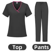 Ropa de trabajo para salón de belleza y enfermera médica, bata clínica, Top + pantalón, Túnica de enfermería para médico de Spa, traje, uniformes quirúrgicos, conjunto exfoliante para mujer - details 6