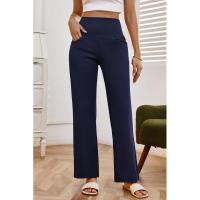 Pantalones de pierna ancha para mujer, cintura alta, lisos, rectos, tres nuevos en otoño, moda coreana, cómodos - details 29