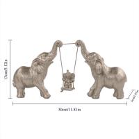 Conjunto de figuritas de resina de elefante dorado, conjunto de Navidad, escultura para el hogar, arte, mesa de sala de estar, artesanías decorativas, regalo familiar - details 6