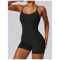 Material de nylon cruzado del estilo sólido sin mangas del top corto del puente de la yoga para el verano/primavera - details 1