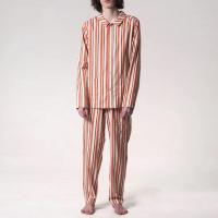 Conjunto de 2 piezas de blusa de manga para hombre y mujer, camisa y pantalones largos con estampado de rayas vintage, ropa de estar por casa - details 16