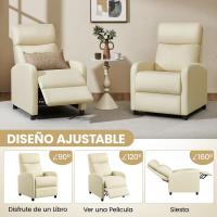 Sillón de Masaje Silla Relax Butaca Sofá Ajustable de Relajación con Función Reclinable para Sala de Estar y Dormitotio Gris - details 32