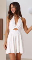 Vestido halter de lino y algodón nuevo de verano para mujer - details 28