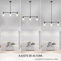 Candelabros de rueda de vagón para sala de estar, 6 luces rústicas industriales para exteriores, lámpara colgante negra para comedor, cocina, pasillo, dormitorio, ajuste de altura - details 18