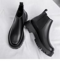 Botas Chelsea de cuero británico para hombre, botas de cuero de caña alta de lana, botas versátiles de moda. - details 8