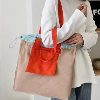 Bolso de compras plegable de color, bolso de bolsillo respetuoso con el medio ambiente de gran capacidad, bolso de mano con cordón impermeable reutilizable para niñas - details 24