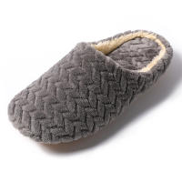 Espina de pescado gamuza interior masculino y femenino parejas hogar zapatillas de algodón térmico. - details 9