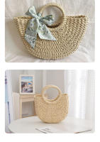 Bolso de paja de estilo francés, bolso tejido, bolso de playa de verano, bolso versátil de celebridad de Internet para mujer, bolso de vacaciones en la playa de estilo forestal - details 11