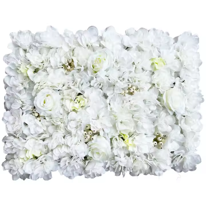 Panel de pared de flores artificiales, telón de fondo para boda, evento, fiesta, 12 piezas, 40X60X2 Cm - 1