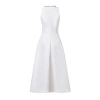 2025 Vestido de Fiesta Sin Mangas con Rhinestones Blancos Gran Volante Slim Largo Plisado Vestido de Baile Estilo Diosa de Veran - details 3