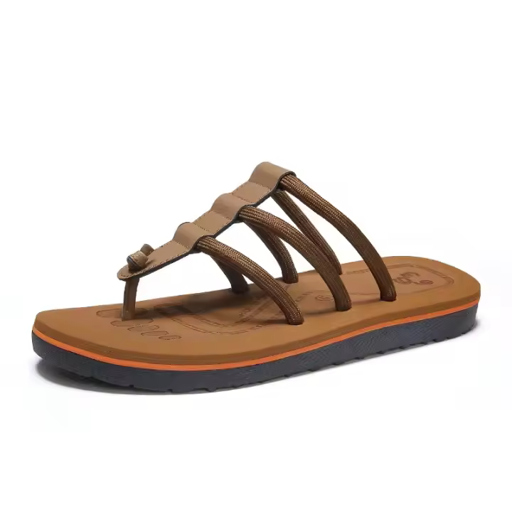 Chanclas antideslizantes de verano para hombre, ropa informal de playa, zapatillas de moda para exteriores, cómodas sandalias transpirables con Clip dedos - 1