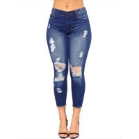Pantalones vaqueros de cintura alta para mujer, pantalones vaqueros desgastados y rasgados, moda coreana nueva - details 9