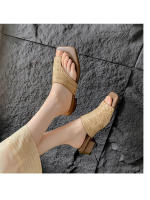 Sandalias Platas Retro Francesas con Punta Tejida Zapatillas de Moda para Mujeres 2025 - details 19