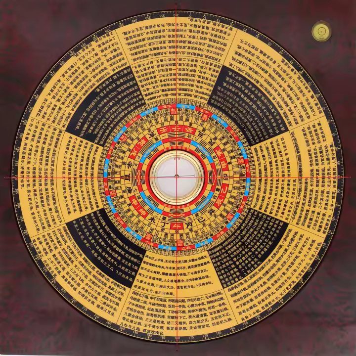 Nuevo Chongdao Hall 14 piso pasando la cerradura dorada yin-yang, brújula feng shui de la puerta de jade, brújula de 9 pulgadas - 1