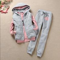 Otoño e Invierno nueva moda traje de mujer chándales casuales con capucha sudadera de lana conjunto de tres piezas - details 3
