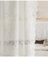 Cortinas de gasa de encaje retro francés,cortinas transparentes que filtran la luz,dormitorio,salón,habitación infantil - details 5