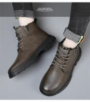 Nuevas botas de trabajo, botas de cuero de moda de caña alta para hombres de estilo británico americano retro - details 20