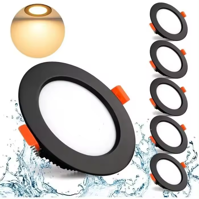 Downlight LED Empotrable 5PCS 9W-Negro-10,8*3 CM-Luz Blanca 6000K - 1