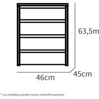 Cajonera 4 Cajones, Cómoda Dormitorios, Despachos, Interior Armario, Blanco Alto Brillo, 63,5x46x45cm (Alto x Ancho x Fondo) Colección Tibet - details 6