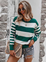 Suéter empalmado a rayas para mujer, Jersey de punto a la moda, novedad de otoño e invierno, 2023 - details 15
