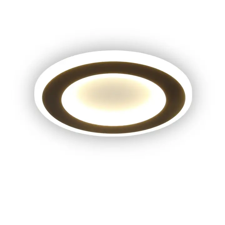 CBJKTX Luz de techo LED para dormitorio, luz de techo para cocina, 20W, luz de techo para pasillo, negro, blanco cálido, 24cm, diseño moderno redondo - 1
