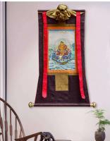 Dios amarillo tradicional de la riqueza Buda Thangka pintura colgante Xizang imitación pintada a mano sala de estar familiar tibetana - details 10