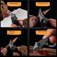 Mini cuchillo plegable para senderismo y acampada, herramientas de supervivencia al aire libre, portátil, de acero inoxidable negro, cuchillo de bolsillo afilado, llavero colgante - details 1