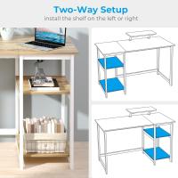 Escritorio de Computadora con Estantes Reversibles Mesa de Oficina para Ahorro de Espacio - details 46