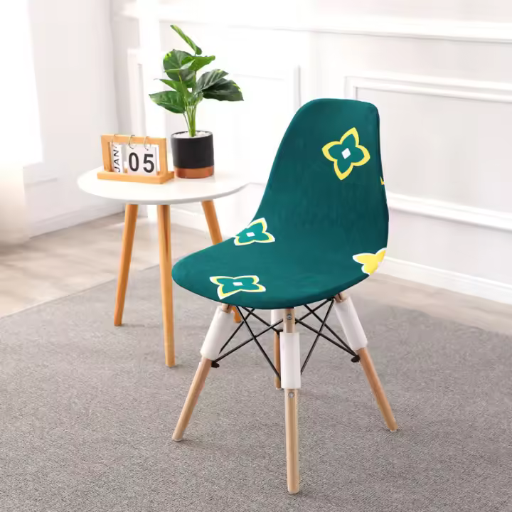 2025 Funda elástica estampada para silla Shell, funda elástica para silla sin brazos de restaurante, paquete de muebles extraíble para banquetes de hotel - 1