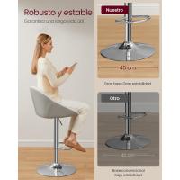 Taburete de Barra Ajustable en Altura Giratorio 360° Silla de Cocina con Resalto Base de Acero - details 4