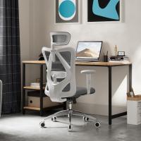Silla de escritorio para computadora con reposacabezas ajustable y soporte lumbar, respaldo alto, silla ejecutiva giratoria para oficina en casa (azul claro) - details 47
