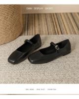 Zapatos planos de mujer estilo francés, primaverales, nuevos, de cuero suave, con hebilla de una palabra, punta cuadrada, boca poco profunda, temperamento retro, estilo Mary Jane. - details 17