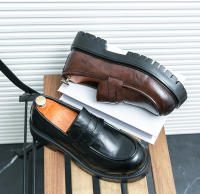 Mocasines de moda para hombre que realzan la sonrisa, zapatos de cuero formales de negocios con suela de plataforma - details 17
