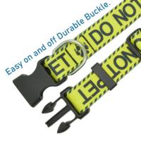 Collar de perro no mascota, resistente duradero con hebilla, amarillo, para perros pequeños, medianos y grandes, ustable - details 2