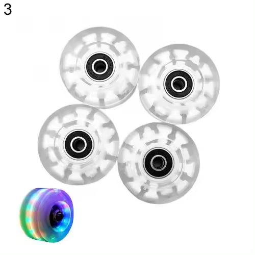 4Pcs Luminous Roller Skating Wheels Flashing Double Row Bearing Skates Accessory - 1