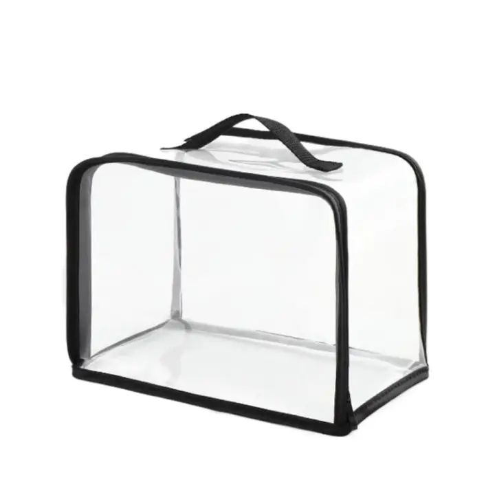 Bolsas simples de PVC para polvo, bolsa de mano transparente impermeable con cremallera, funda protectora duradera a prueba de polvo para baño - 1