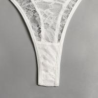 Lencería erótica, ropa interior sexy de encaje hueco, conjuntos exóticos transparentes, conjunto sensual de sujetador y bragas con aros con ligas - details 22