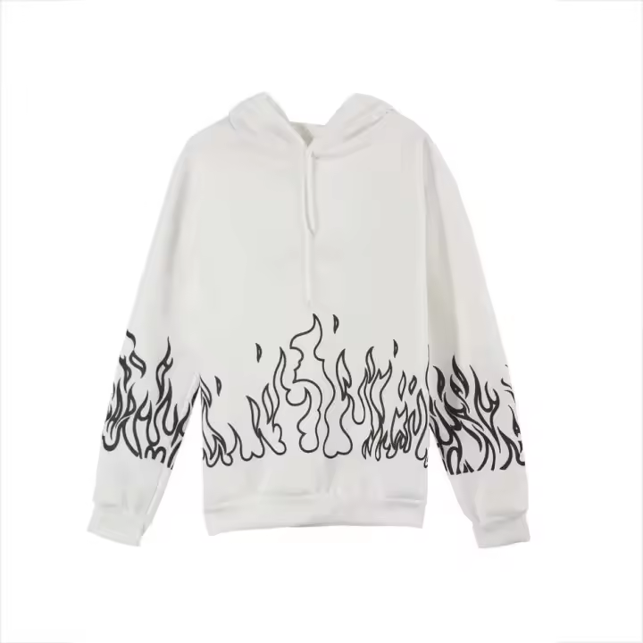 Sudadera con capucha bordada de algodón y lana de gran tamaño Decheng con impresión digital en pantalla completa para invierno, diseñada a pedido - 1